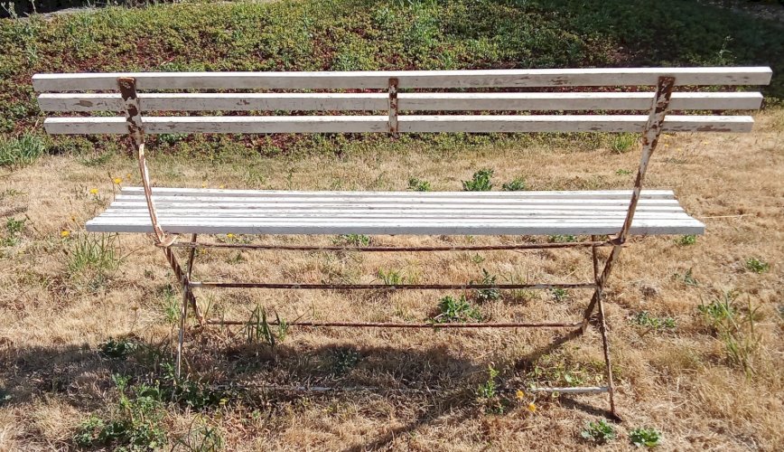 Ancien Banc Jardin Pliant Lattes Bois extérieur Mobilier jardin ancien
