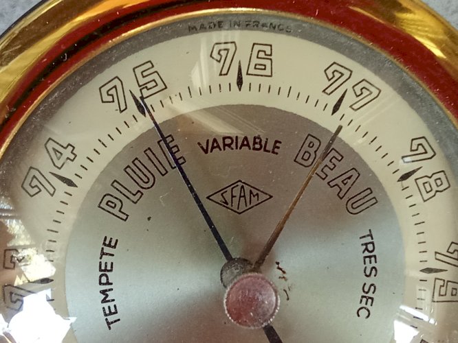 Ancien Baromètre SFAM  ORTF Appareil météorologique Old barometer meteo  device