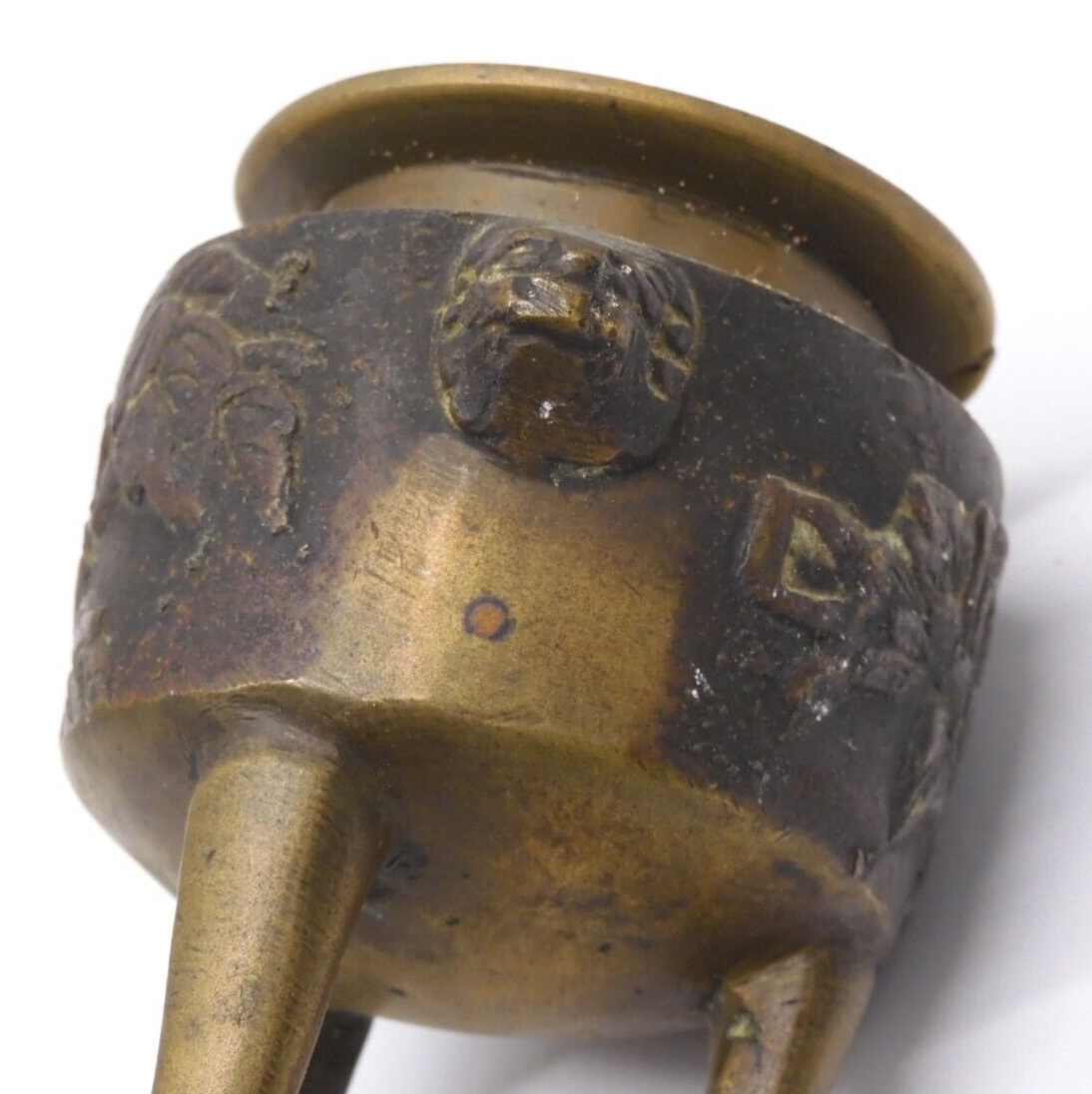 Brûle-encens japonais en bronze blanc ancien