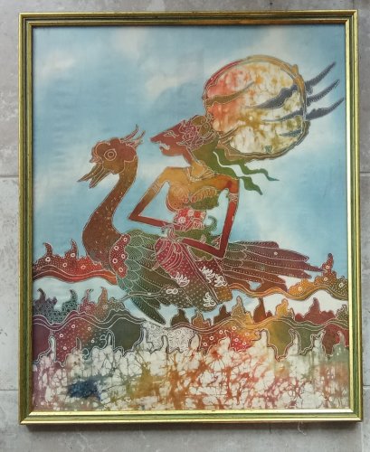 Ancien batik Indonésie Indonésien Tissu Décoré Art Traditionnel Asiatique