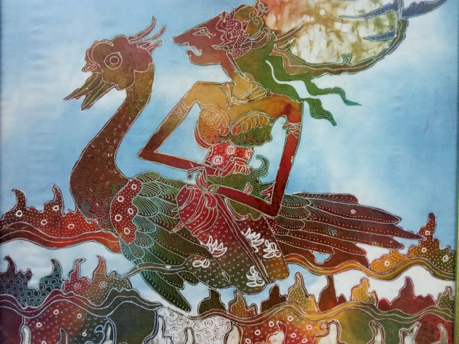 Ancien batik Indonésie Indonésien Tissu Décoré Art Traditionnel Asiatique