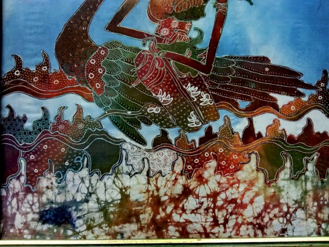 Ancien batik Indonésie Indonésien Tissu Décoré Art Traditionnel Asiatique