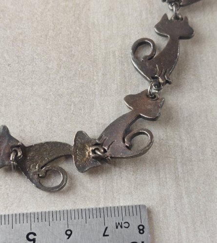 Ancien beau collier décor chats, Lili la Pie ^