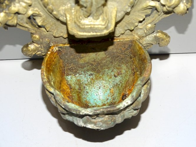 -ANCIEN BENITIER MURAL REGULE VIERGE MARIE COLLECTION RELIGION JESUS   D