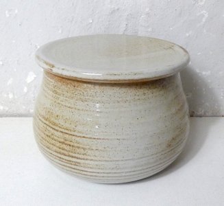 vintage stoneware water butter dish