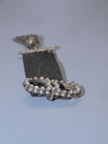 - ANCIEN BIJOU PENDENTIF BROCHE NAPOLEON III Argenté & STRASS BIJOU ANCIEN   D