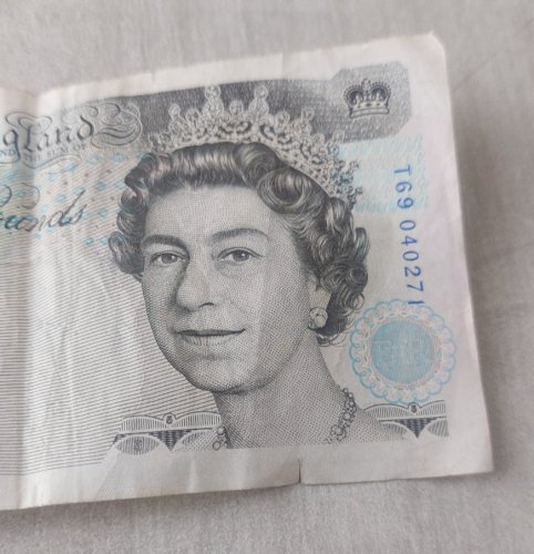 Ancien billet de banque, 5 Pounds, 1990, série T69, England ^