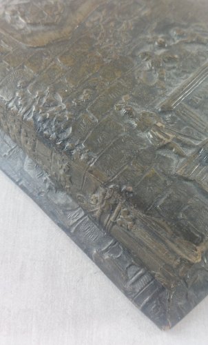 Ancien bloc note, décor chevalier, NVNQVAM