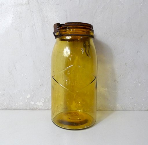 ancien bocal ambre pour bistrot épicerie vintage - café de l'épargne -