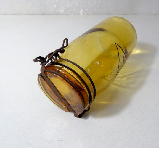 ancien bocal ambre pour bistrot épicerie vintage - café de l'épargne -
