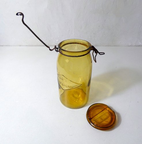 ancien bocal ambre pour bistrot épicerie vintage - café de l'épargne -