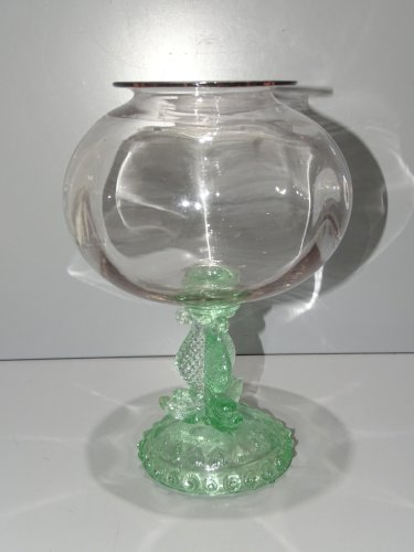 - ANCIEN BOCAL sur 3 PIEDS DAUPHINS VERTS BOCAL A SANGSUES PHARMACIE PORTIEUX  D