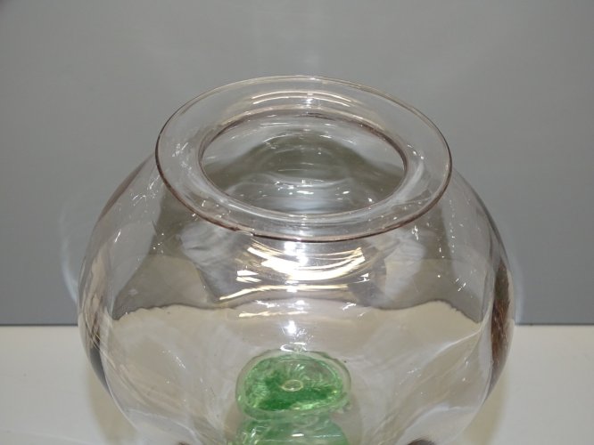 - ANCIEN BOCAL sur 3 PIEDS DAUPHINS VERTS BOCAL A SANGSUES PHARMACIE PORTIEUX  D
