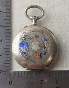 Old case for pocket watch, in silver
