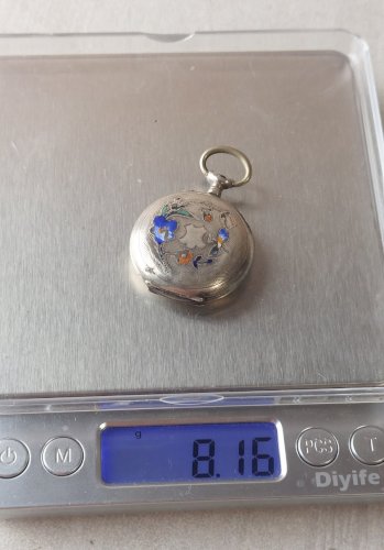 Ancien boîtier pour montre gousset, en argent ^