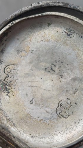 Ancien boîtier pour montre gousset, en argent ^