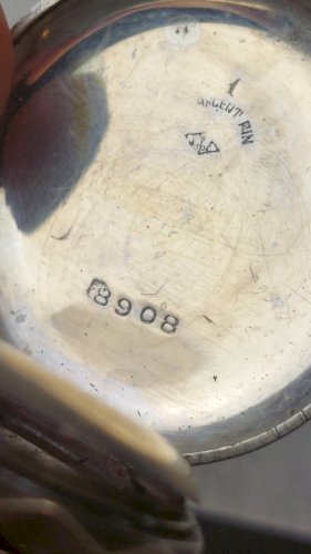 Ancien boîtier pour montre gousset, en argent ^