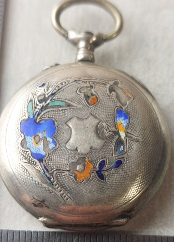 Ancien boîtier pour montre gousset, en argent ^