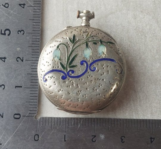 Ancien boîtier pour montre gousset, en argent ^