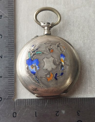Ancien boîtier pour montre gousset, en argent ^