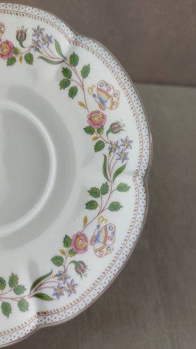 Ancien bol à soupe + sous bol, en porcelaine de Paris Limoges, Locré décor Ségur