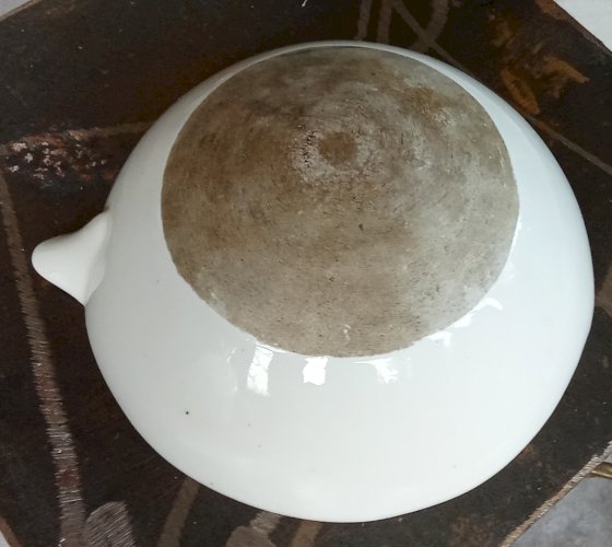 Ancien bol capsule apothicaire pharmacie laboratoire chimie porcelaine Bayeux