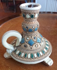 Ancien Bougeoir À Main Céramiste Paul Dordet Bormes-les-Mimosas Art Déco