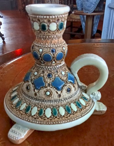 Ancien Bougeoir À Main Céramiste Paul Dordet Bormes-les-Mimosas Art Déco