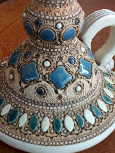 Ancien Bougeoir À Main Céramiste Paul Dordet Bormes-les-Mimosas Art Déco