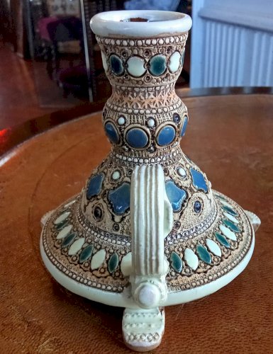 Ancien Bougeoir À Main Céramiste Paul Dordet Bormes-les-Mimosas Art Déco