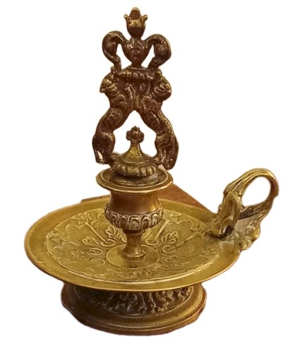 Ancien bougeoir à main De Table De Chambre Bronze 19 Ème Siècle Old candlestick