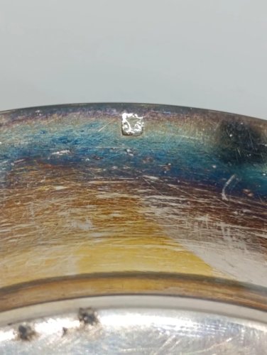 ancien bougeoir de table en metal argente en bon etat à nettoyer