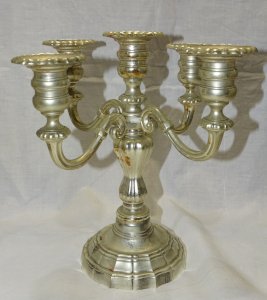 -ANCIEN BOUGEOIR DECO CENTRE DE TABLE REGULE ARGENTE  XXe collection Vitrine   D