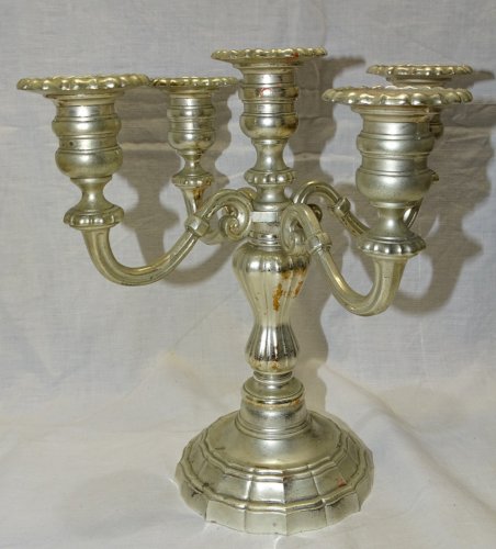 -ANCIEN BOUGEOIR DECO CENTRE DE TABLE REGULE ARGENTE  XXe collection Vitrine   D