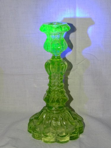 -ANCIEN BOUGEOIR en VERRE OURALINE TABLE de FETES COLLECTION VITRINE BOUGIE   D