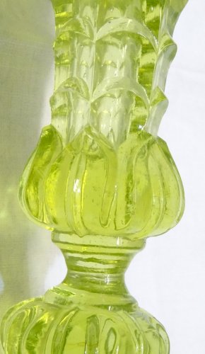 -ANCIEN BOUGEOIR en VERRE OURALINE TABLE de FETES COLLECTION VITRINE BOUGIE   D