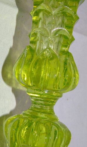 -ANCIEN BOUGEOIR en VERRE OURALINE TABLE de FETES COLLECTION VITRINE BOUGIE   D