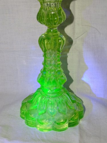 -ANCIEN BOUGEOIR en VERRE OURALINE TABLE de FETES COLLECTION VITRINE BOUGIE   D