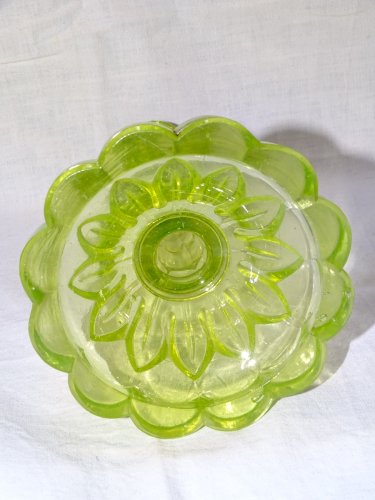 -ANCIEN BOUGEOIR en VERRE OURALINE TABLE de FETES COLLECTION VITRINE BOUGIE   D