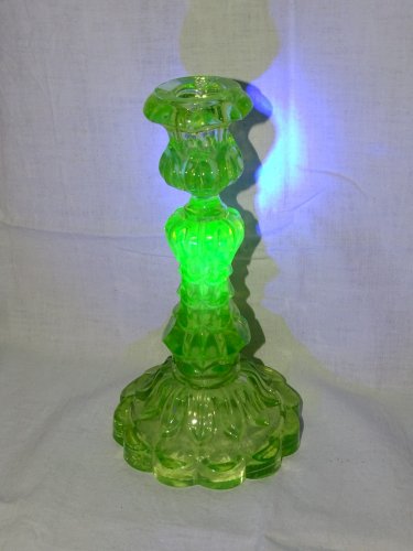 -ANCIEN BOUGEOIR en VERRE OURALINE TABLE de FETES COLLECTION VITRINE BOUGIE   D
