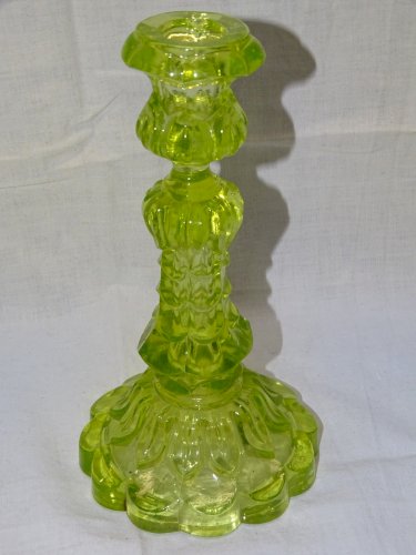 -ANCIEN BOUGEOIR en VERRE OURALINE TABLE de FETES COLLECTION VITRINE BOUGIE   D