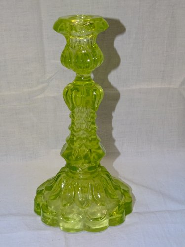 -ANCIEN BOUGEOIR en VERRE OURALINE TABLE de FETES COLLECTION VITRINE BOUGIE   D