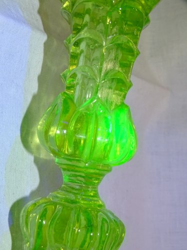 -ANCIEN BOUGEOIR en VERRE OURALINE TABLE de FETES COLLECTION VITRINE BOUGIE   D
