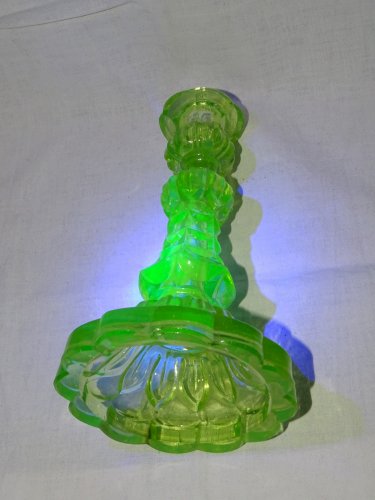 -ANCIEN BOUGEOIR en VERRE OURALINE TABLE de FETES COLLECTION VITRINE BOUGIE   D