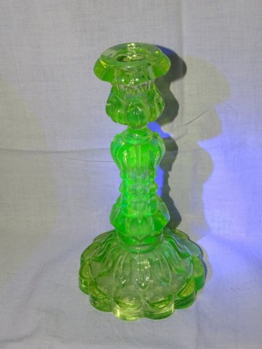 -ANCIEN BOUGEOIR en VERRE OURALINE TABLE de FETES COLLECTION VITRINE BOUGIE   D