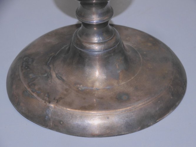-ANCIEN BOUGEOIR HAUTE EPOQUE 17eme PATINE Argentée Ancienne collection Bougie D