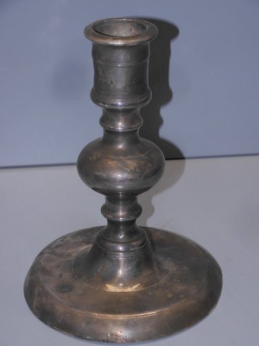 -ANCIEN BOUGEOIR HAUTE EPOQUE 17eme PATINE Argentée Ancienne collection Bougie D