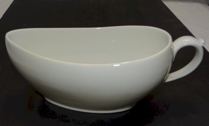 -ANCIEN BOURDALOUE CERAMIQUE BLANCHE XIXe POT de CHAMBRE FEMININ ovale à MAIN  D