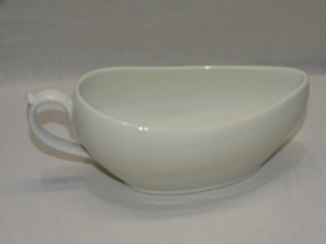 -ANCIEN BOURDALOUE CERAMIQUE BLANCHE XIXe POT de CHAMBRE FEMININ ovale à MAIN  D