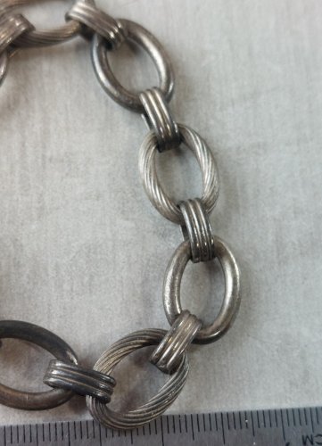 Ancien bracelet, grosse maille, en argent, vintage